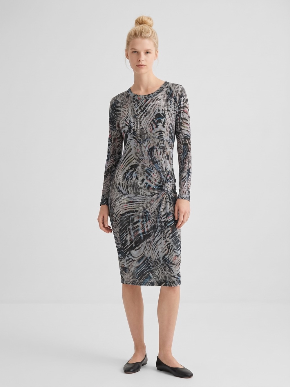 IRO Gordon Multicolored Abstract Print Mesh Midi Dress. Rave. Dopamine. XS